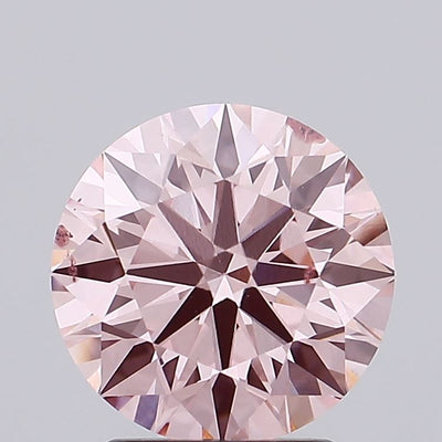 2.42 carat fancy intense pink round lab grown diamond SI1 clarity