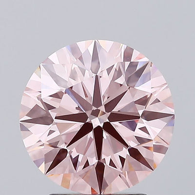 2.95 carat fancy intense pink round lab grown diamond VVS2 clarity