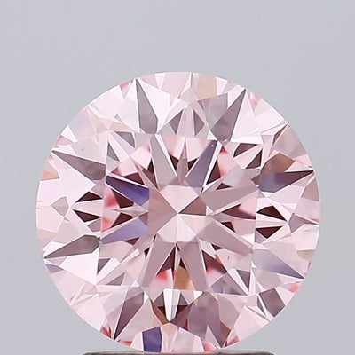 2.35 carat fancy intense pink round lab grown diamond VS1 clarity
