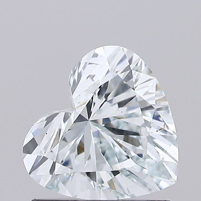 0.87 carat fancy light bluish green heart lab grown diamond VS1 clarity
