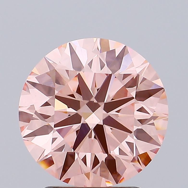 2.49 carat fancy pink round lab grown diamond VVS2 clarity