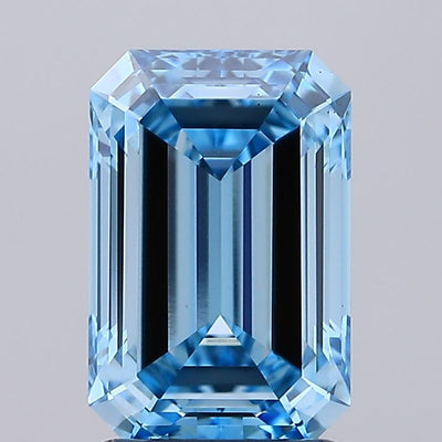 2.03 carat fancy vivid blue emerald lab grown diamond VS1 clarity