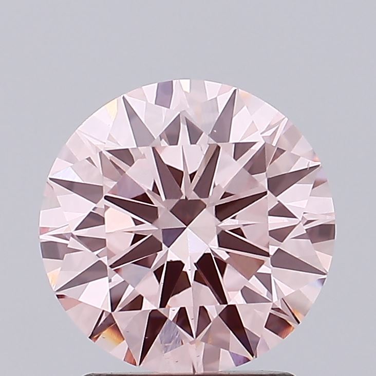 2.02 carat fancy intense pink round lab grown diamond VS1 clarity
