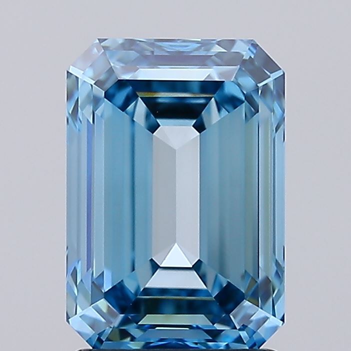 2.31 carat fancy vivid blue emerald lab grown diamond VVS2 clarity