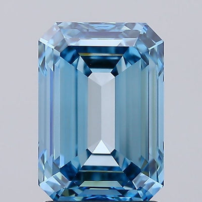 2.31 carat fancy vivid blue emerald lab grown diamond VVS2 clarity