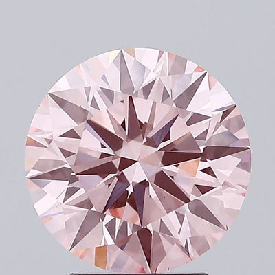 3.18 carat fancy vivid pink round lab grown diamond VS1 clarity