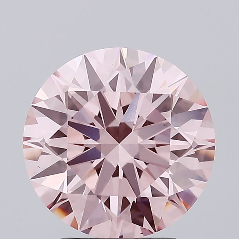 3.27 carat fancy intense pink round lab grown diamond VS1 clarity