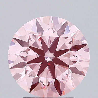2.89 carat fancy intense pink round lab grown diamond SI1 clarity