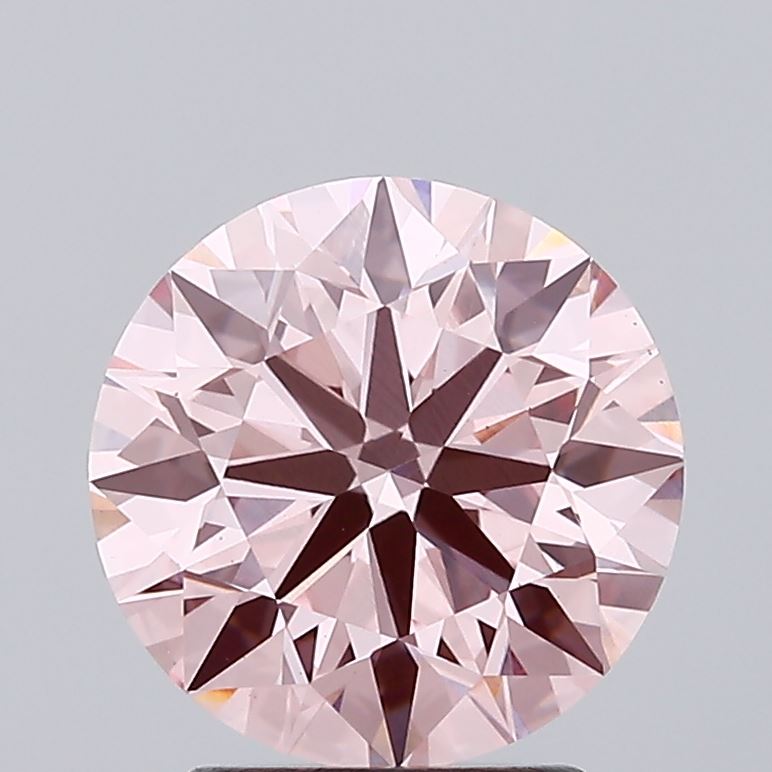 2.73 carat fancy intense pink round lab grown diamond VS1 clarity