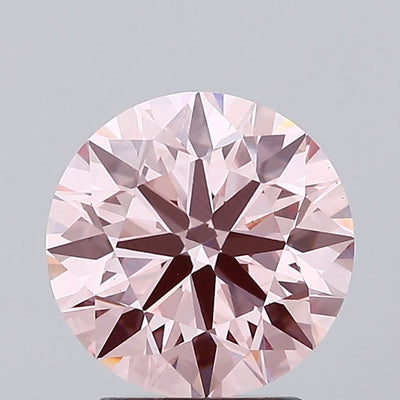 2.73 carat fancy intense pink round lab grown diamond VS1 clarity