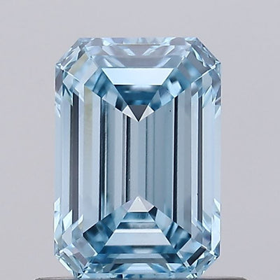 0.80 carat fancy intense blue emerald lab grown diamond VS1 clarity