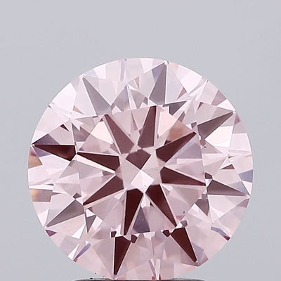 2.52 carat fancy intense pink round lab grown diamond VS1 clarity
