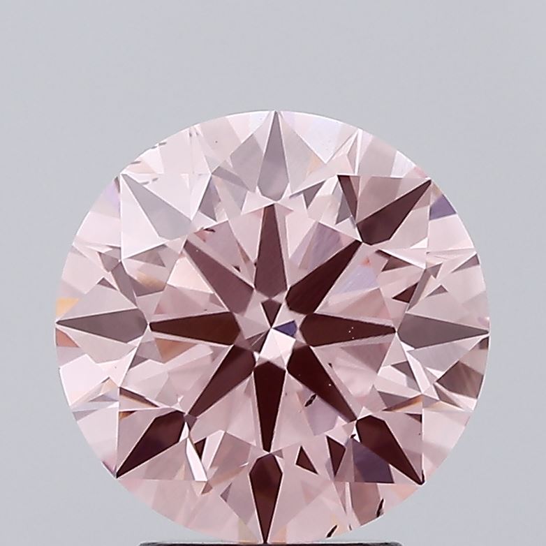 3.34 carat fancy vivid pink round lab grown diamond VS2 clarity
