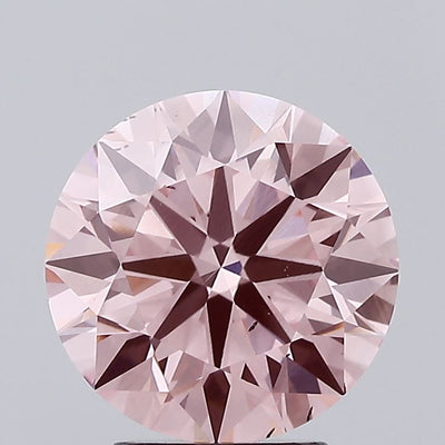3.34 carat fancy vivid pink round lab grown diamond VS2 clarity