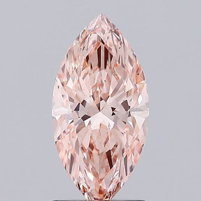 1.37 carat fancy intense orange pink marquise lab grown diamond VS2 clarity
