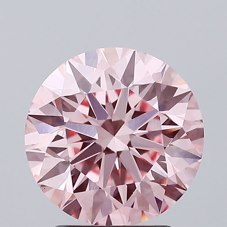 3.00 carat fancy intense pink round lab grown diamond VVS2 clarity