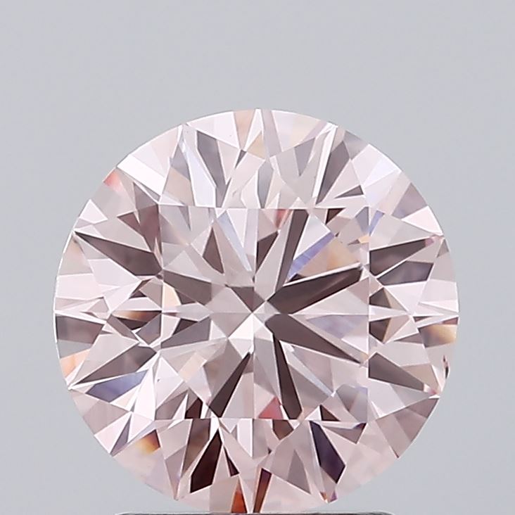 2.27 carat fancy intense pink round lab grown diamond VS1 clarity
