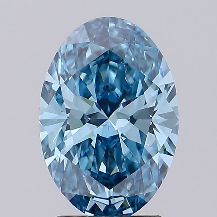 2.16 carat fancy vivid blue oval lab grown diamond VS1 clarity