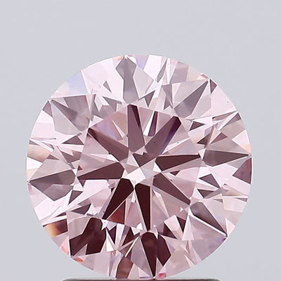 2.05 carat fancy intense pink round lab grown diamond VS2 clarity