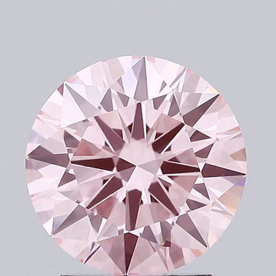 2.07 carat fancy vivid pink round lab grown diamond VVS2 clarity