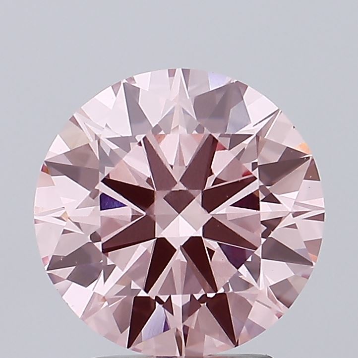 2.98 carat fancy vivid pink round lab grown diamond VVS2 clarity