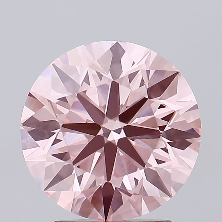 2.55 carat fancy intense pink round lab grown diamond VS2 clarity