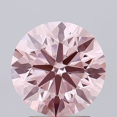 2.55 carat fancy intense pink round lab grown diamond VS2 clarity