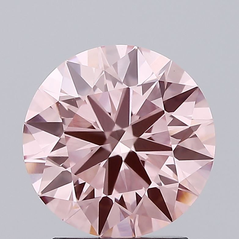 2.26 carat fancy intense pink round lab grown diamond VVS2 clarity