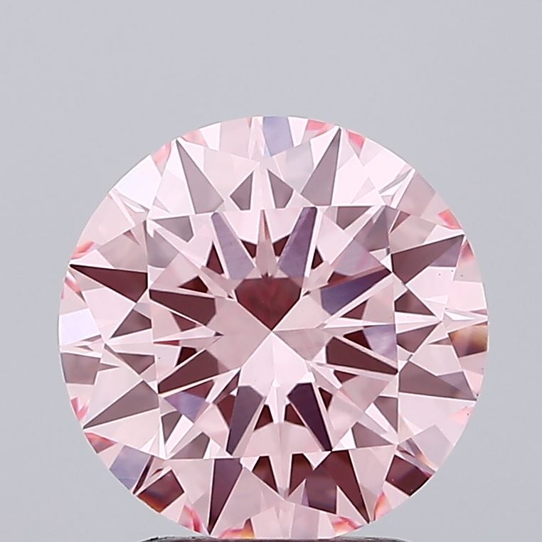 2.13 carat fancy intense pink round lab grown diamond VS1 clarity