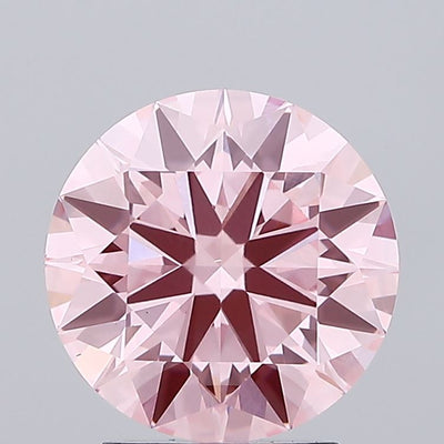 2.31 carat fancy vivid pink round lab grown diamond VS1 clarity