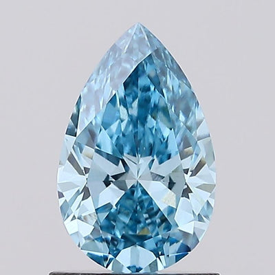 0.97 carat fancy vivid blue pear lab grown diamond VS1 clarity