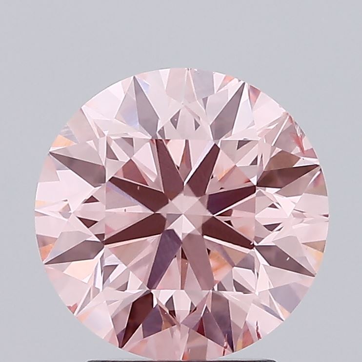 2.81 carat fancy intense pink round lab grown diamond SI1 clarity