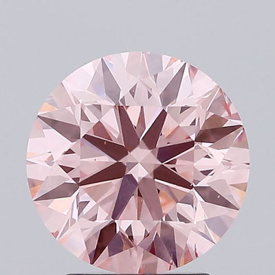 2.81 carat fancy intense pink round lab grown diamond SI1 clarity