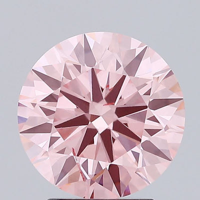 2.94 carat fancy intense pink round lab grown diamond SI1 clarity