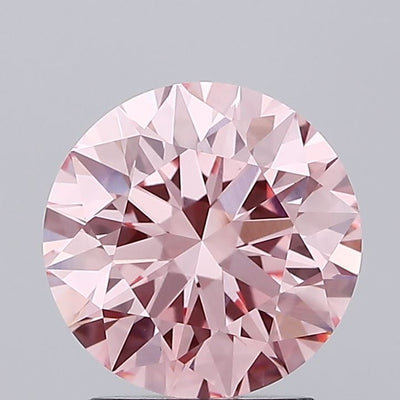 2.10 carat fancy intense pink round lab grown diamond VS1 clarity