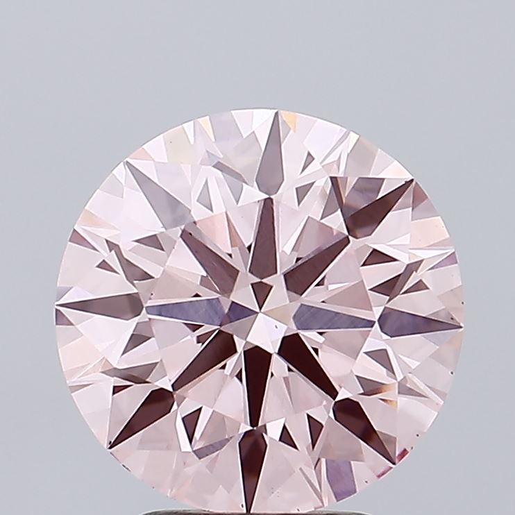 3.17 carat fancy vivid pink round lab grown diamond VS2 clarity