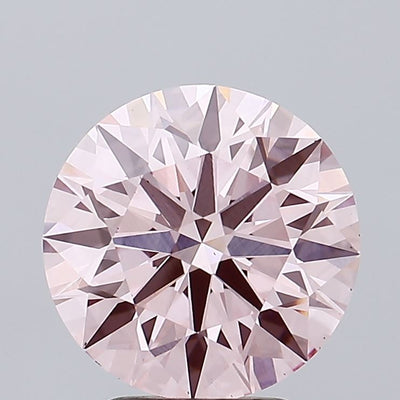 3.17 carat fancy vivid pink round lab grown diamond VS2 clarity