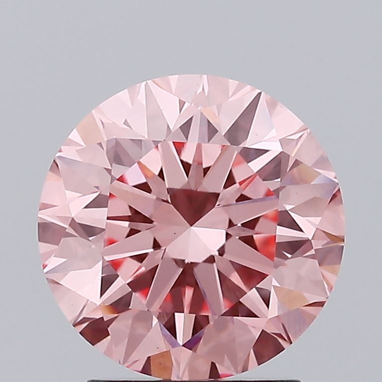2.24 carat fancy intense pink round lab grown diamond VS1 clarity