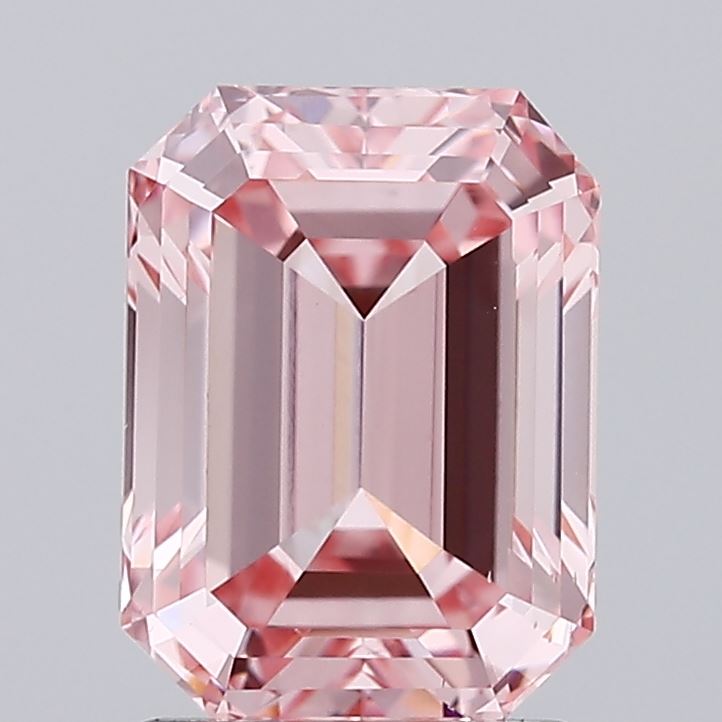 2.00 carat fancy intense pink emerald lab grown diamond VS2 clarity