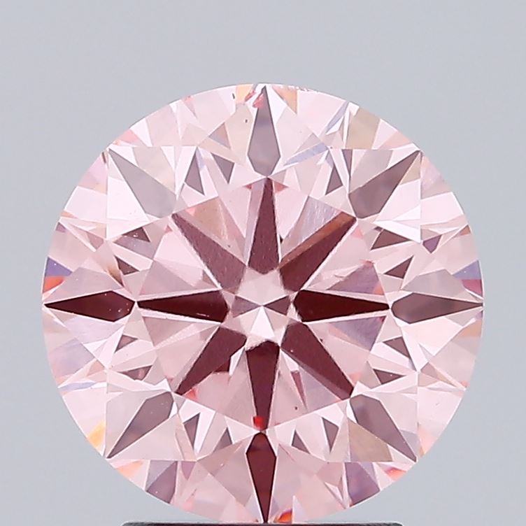 2.97 carat fancy intense pink round lab grown diamond VS2 clarity