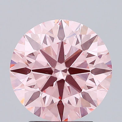 2.97 carat fancy intense pink round lab grown diamond VS2 clarity