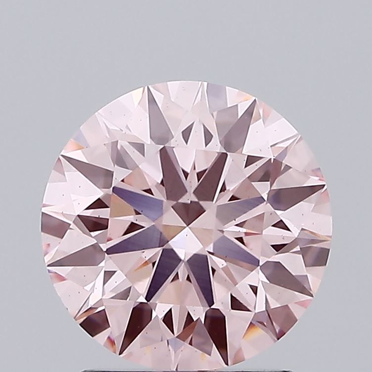 2.05 carat fancy intense pink round lab grown diamond VS2 clarity