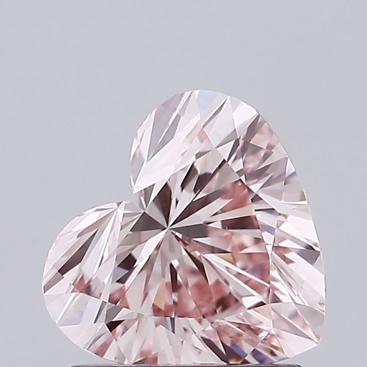 1.10 carat fancy brownish pink heart lab grown diamond VVS2 clarity