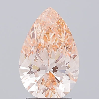 2.30 carat fancy intense orangey pink pear lab grown diamond VS1 clarity