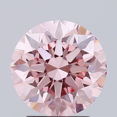 2.51 carat fancy intense pink round lab grown diamond VS2 clarity