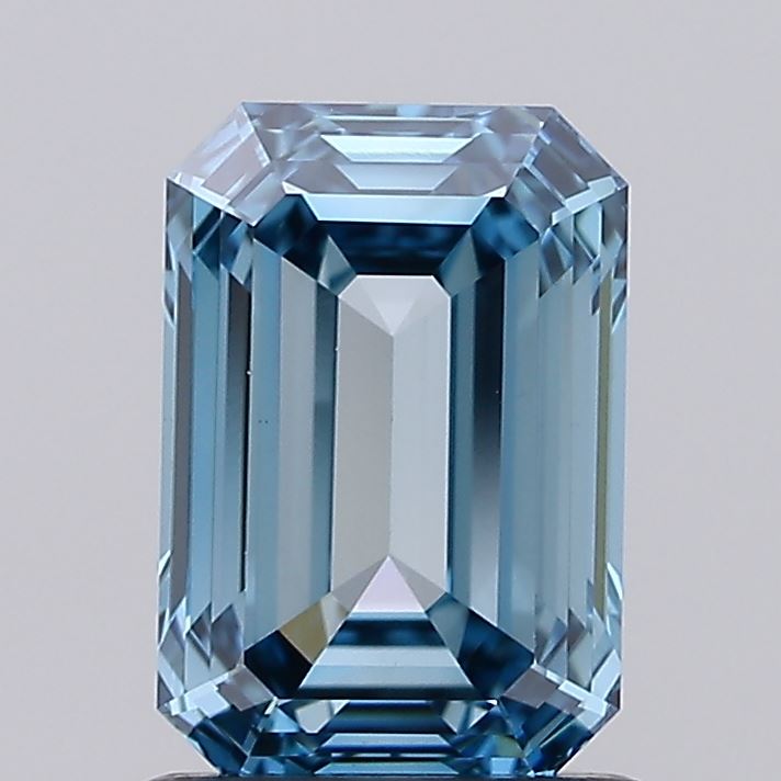 1.29 carat fancy vivid blue emerald lab grown diamond VS1 clarity