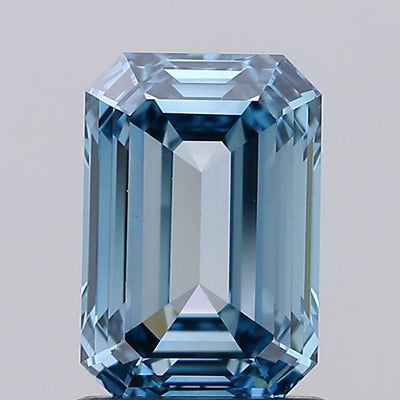 1.29 carat fancy vivid blue emerald lab grown diamond VS1 clarity