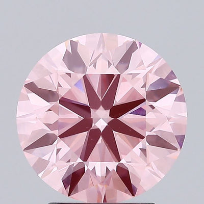 2.98 carat fancy vivid pink round lab grown diamond VVS2 clarity