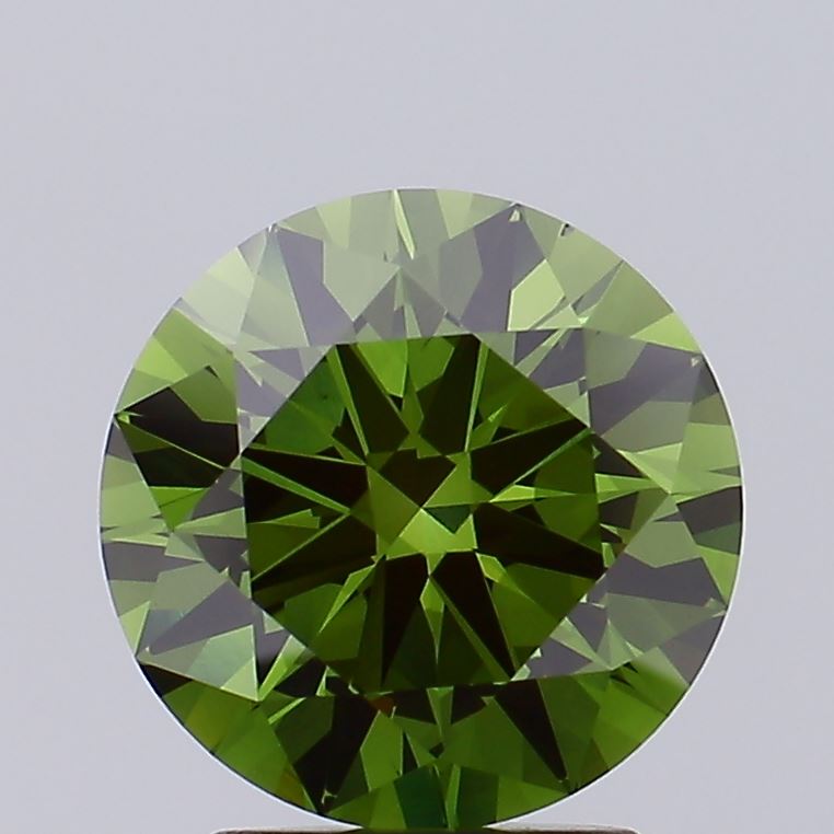 2.46 carat fancy vivid green round lab grown diamond VS1 clarity