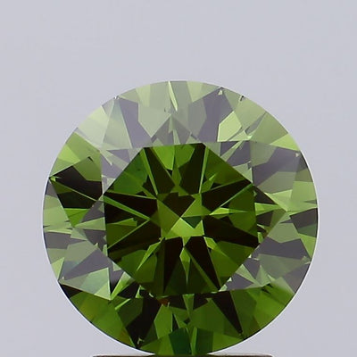 2.46 carat fancy vivid green round lab grown diamond VS1 clarity